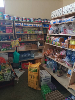 A package of food and home use items